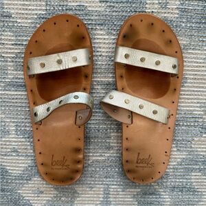 Beek Sandals - Metallic and Tan